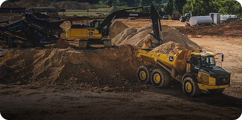 Wheel loaders working a mining site